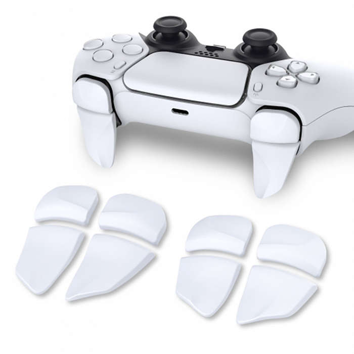 PS5 Dualsense Controller 2 Pairs Shoulder Buttons Extension Triggers Solid White