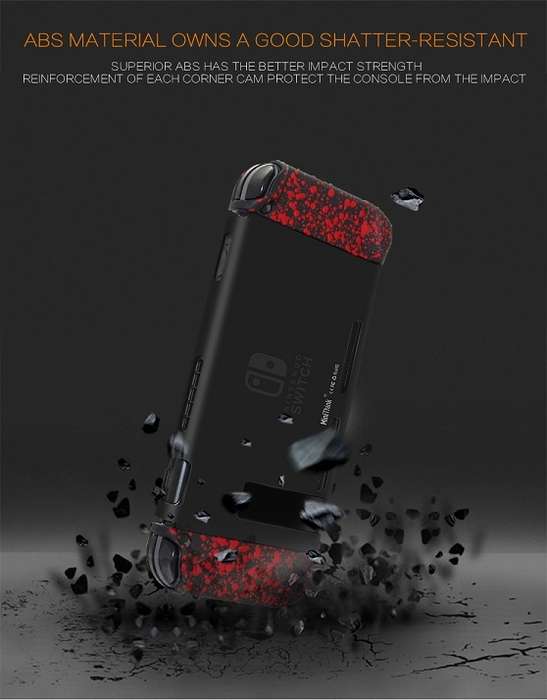 NS Switch Joy-con Controller Minithink 3in1 Textured Red Protective Case