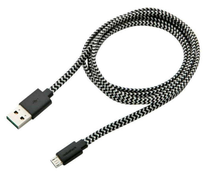 PS4 XBOX ONE 3m Braided Micro USB 2.4A Data Sync Charger Cable Black/White