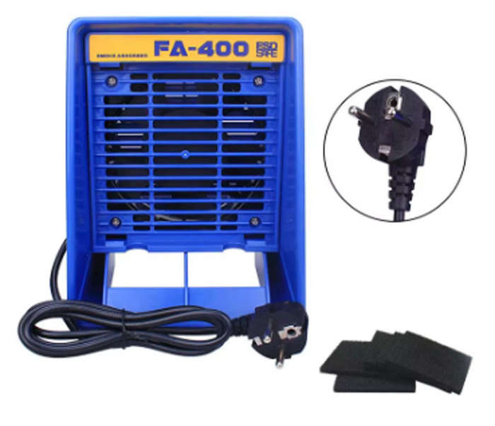 FA-400 ESD Solder Fume Smoke Extractor + 10pc Activated Carbon Filter Sponge