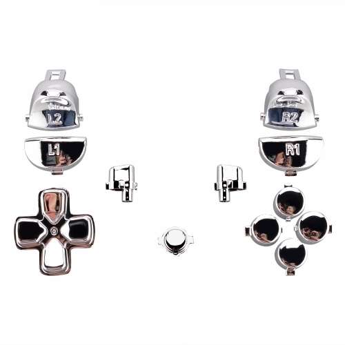 Dualshock 4 DS4 V2 Controller Button Set Chrome Silver