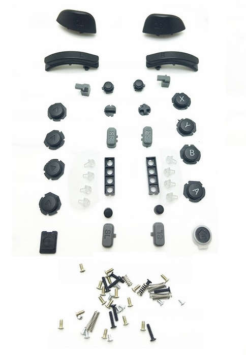 Nintendo Switch L R Joycon Controller Complete Key Button with Screws Set Black
