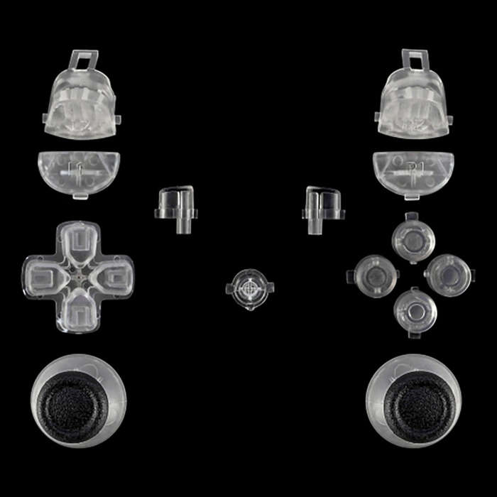 Dualshock 4 DS4 V2 Controller Button Set with Thumbsticks Transparent Clear