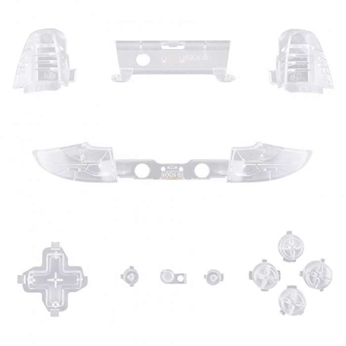 Xbox One S Full Button Set Transparent Clear White