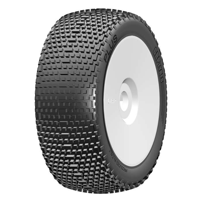 GRP - 1:8 BU - PLUS - B MEDIUM - New Closed Cell Insert - Mounted on New Closed White Wheel - 1 Pair