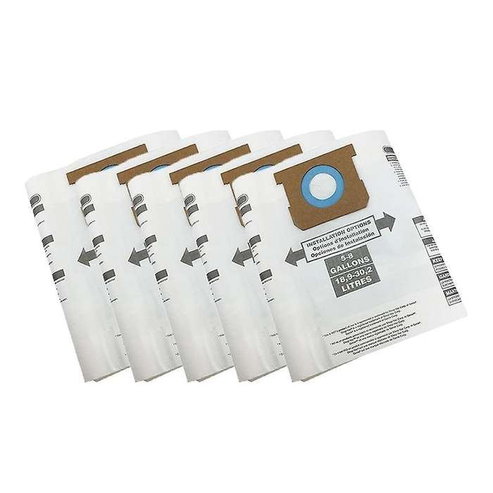 5 Pack Replacement 9067100 Vacuum Filter Bags Type H For Shop Vac 5-8 Gallon Vacuum, Replace Part 90671 9067100