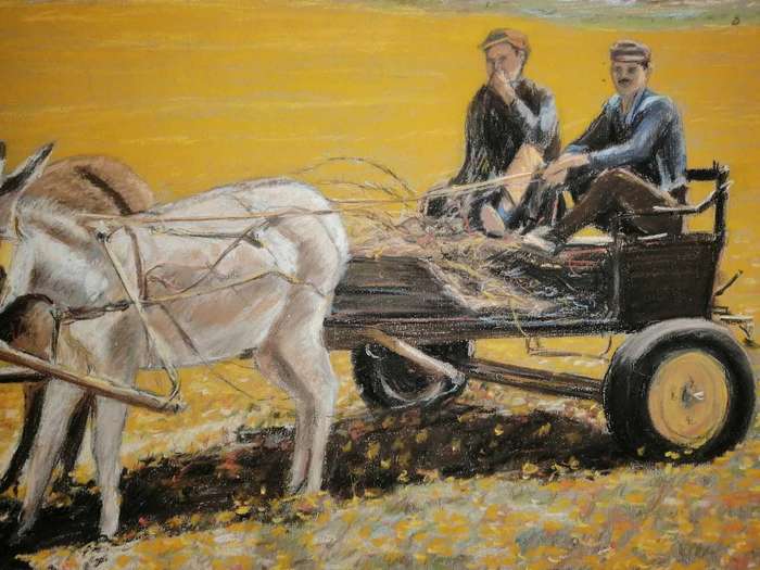 Oils pastels on paper by E G Mereditha