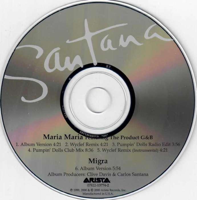 Santana Featuring The Product G&B  Maria Maria (2000, CD)