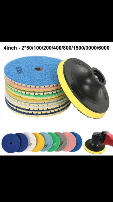 10pcs 4 Inch Diamond Polishing Pads Set Polishing Pad Kit 50*2/100/200/400/800/1500/3000/6000 grit