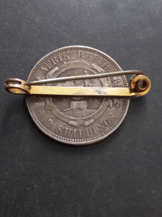 ZAR 2 shilling. Made into brooch