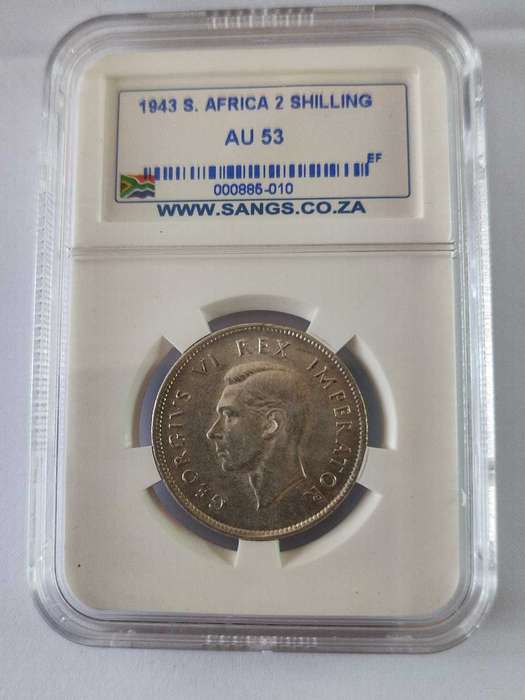 1943 SA 2Shilling AU53 Sangs