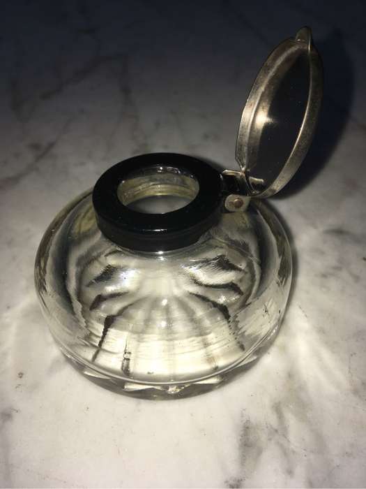Antique glass inkwell