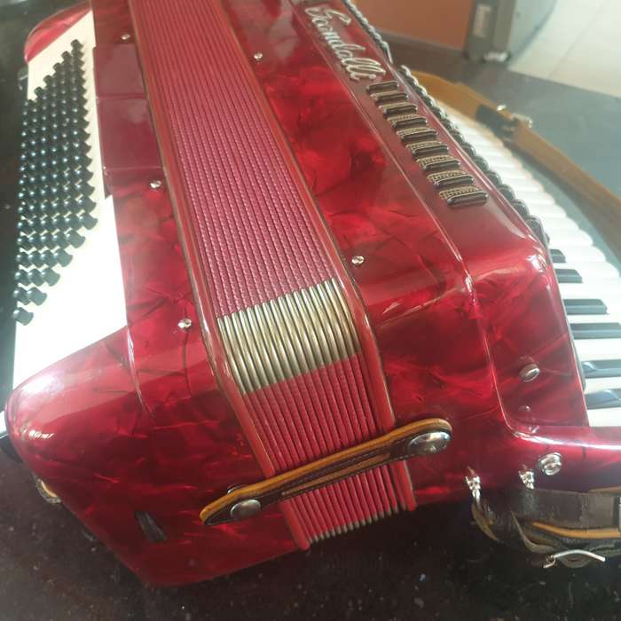 Accordian, Scandalli  96 bass in case with old music sheets
