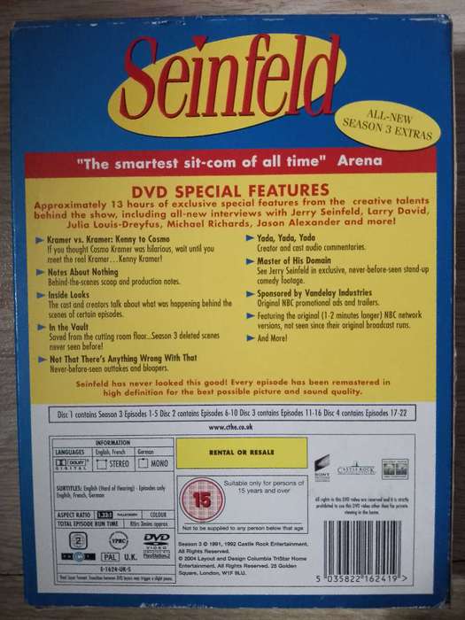 Seinfeld Season 3 on dvd