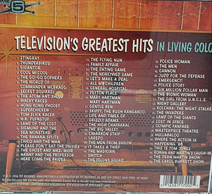 Television's Greatest Hits Volume 5: In Living Color (1996, CD)