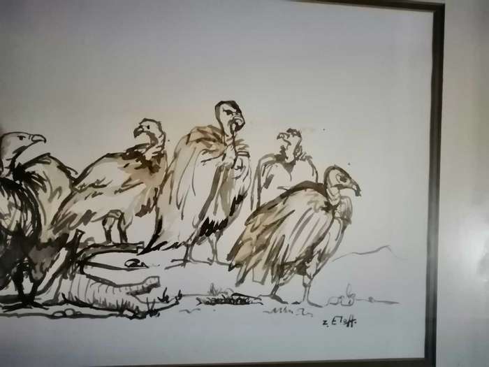 NICELY FRAMED WATERCOLOR ON PAPER BY ZAKKIE ELOFF.