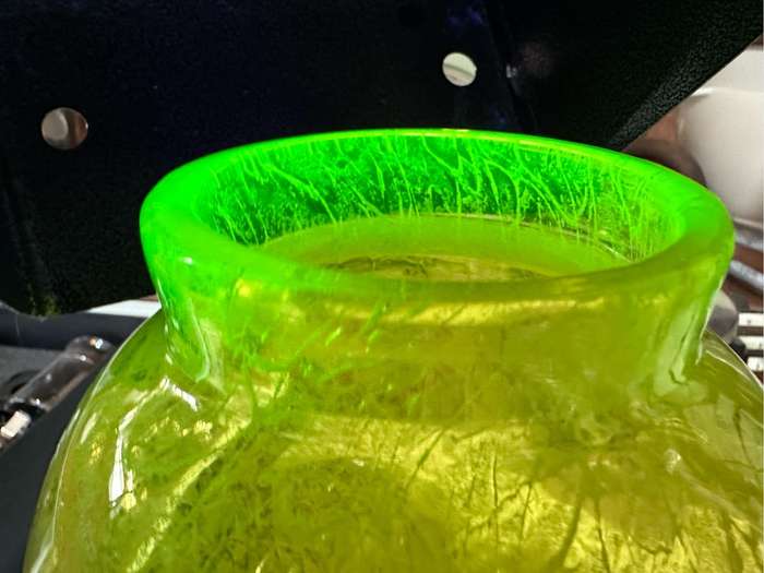 Uranium glass vase