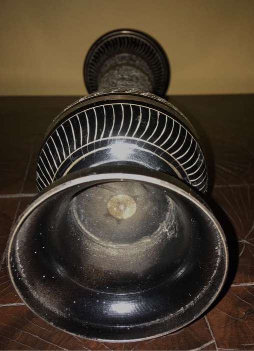 Vintage brass engraved vase