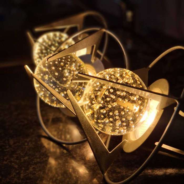Space age glass chandelier
