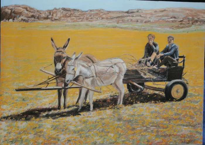 Oils pastels on paper by E G Mereditha