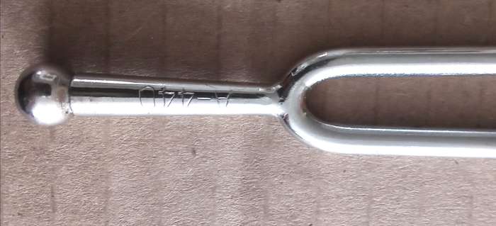Piano tuning fork A-440. Stainless steel.