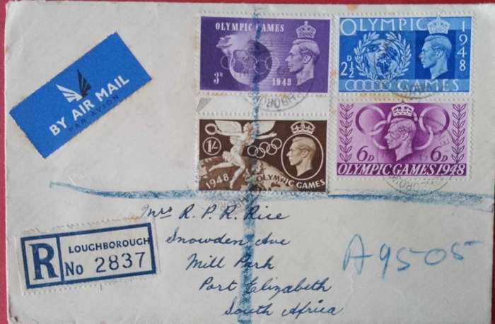 Gb olympic games 1948 registered private cover