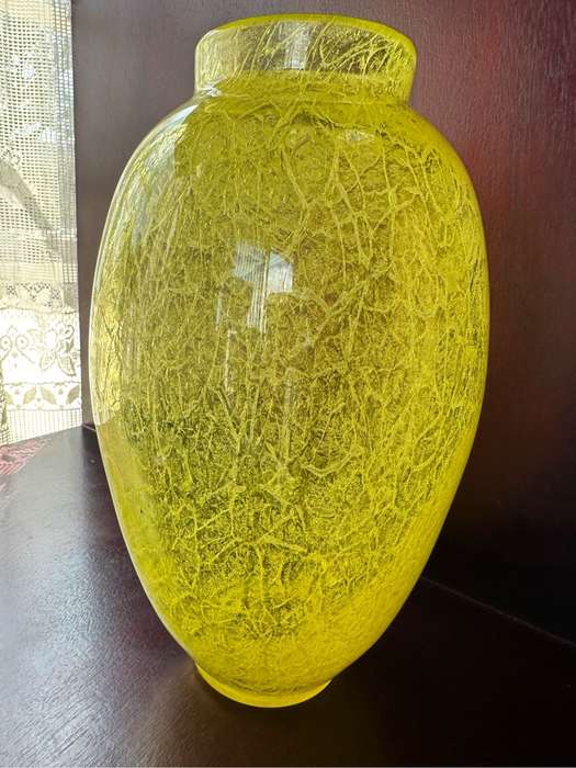 Uranium glass vase