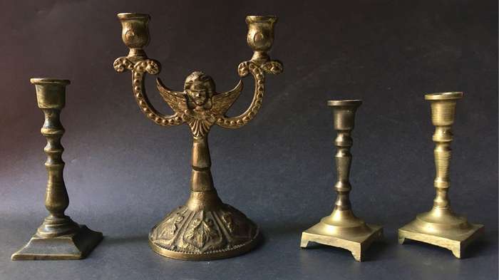 Vintage brass miniature candlesticks