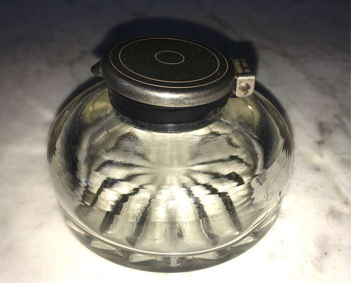 Antique glass inkwell