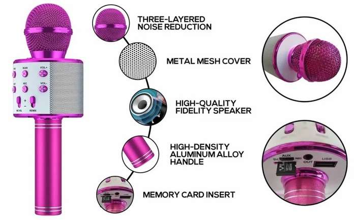 Microphone Speaker BT Karaoke Consender Handheld Microphone