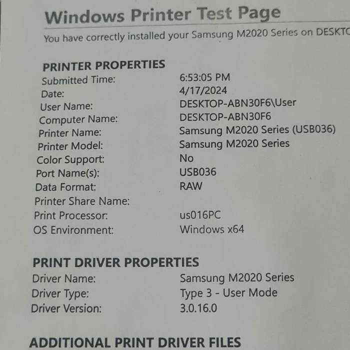 Samsung Express M2020w fast Lazer Monochrome Printer. With working toner
