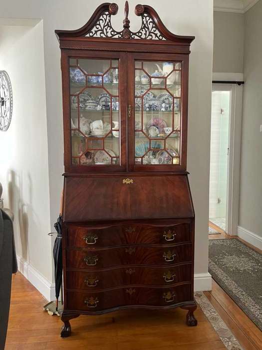 Antique Mahogany Chippendale / MADDOX Secretary Desk.