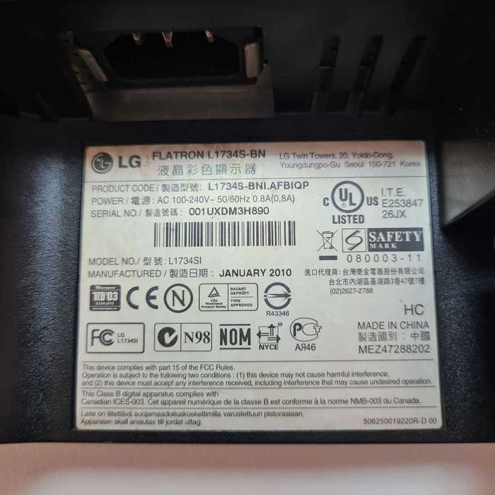 LG FLATRON L1734S-BN 17inch MONITOR