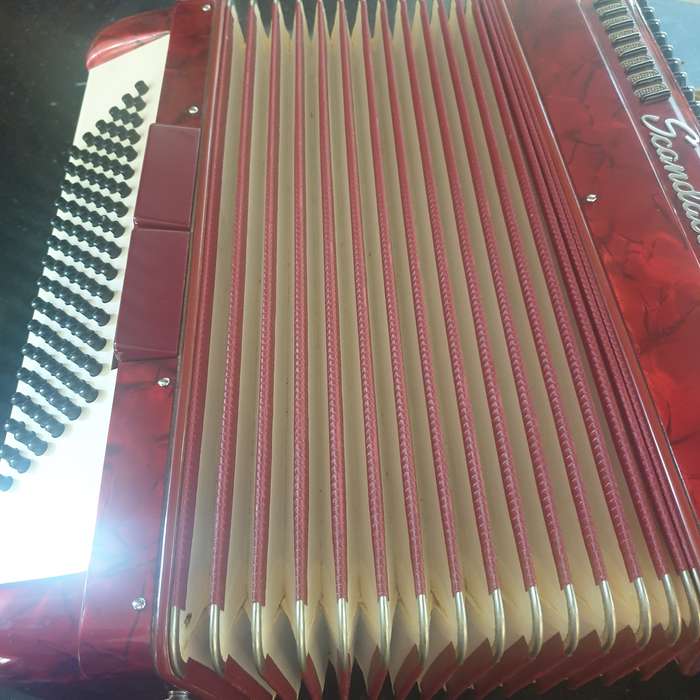 Accordian, Scandalli  96 bass in case with old music sheets