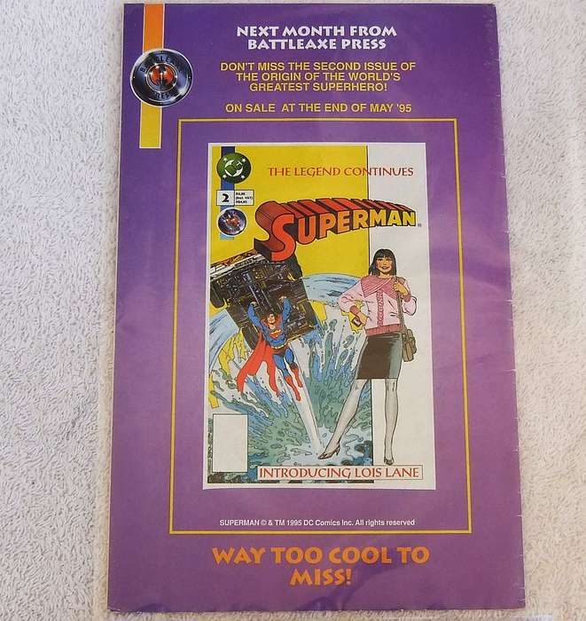 DC COMICS - BATTLEAXE PRESS ( SOUTH AFRICAN ) - SUPERMAN #1 THE LEGEND BEGINS
