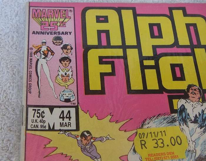 1986 MARVEL 25TH ANNIVERSARY - ALPHA FLIGHT #44