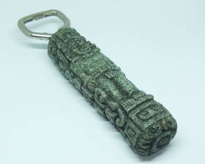 Vintage Bottle Opener with Aztec Motif