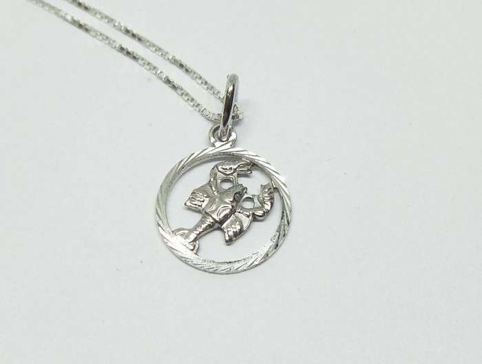A vintage German 800 silver Cancer Zodiac sign pendant plus a sterling silver necklace
