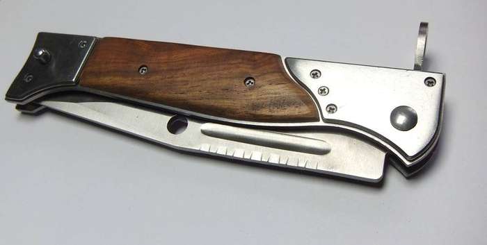 A huge AK47 bayonet style flick knife in excellent condition with pouch