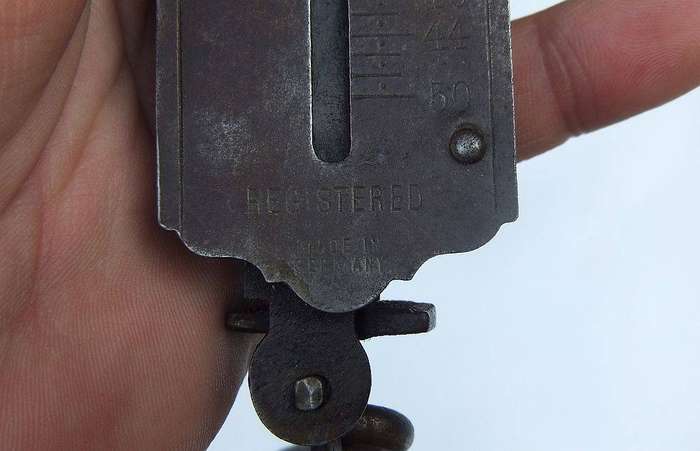 An old pocket balance scale made in Germany