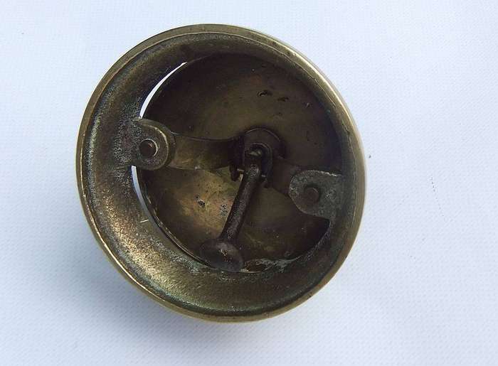 A vintage solid brass reception bell in working condition