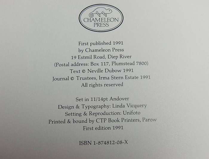 Paradise , The Journal and Letters of Irma Stern
