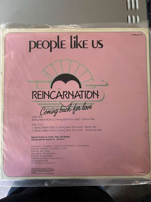 People Like Us (2) Featuring Cindy Dickenson*  Reincarnation (Coming Back For Love) - LP - VG