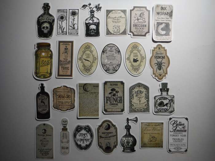 Witchy Potion Label Stickers - 50 Pcs - Lot 2