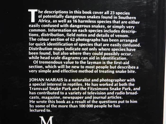 Snake Versus Man - Hardcover - Johan Marais - 1985 First Edition