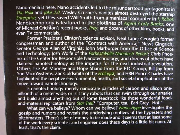 Nano-hype : The Truth Behind the Nanotechnology Buzz - Hardcover - David M. Berube
