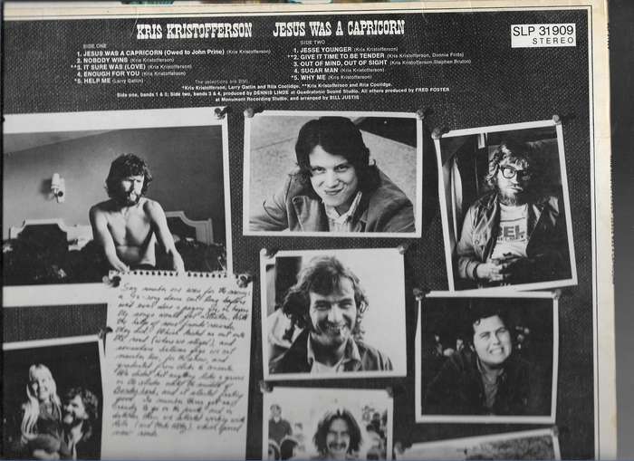 JESUS WAS A CAPRICORN- KRIS KRISTOFFERSON (LP RECORD)