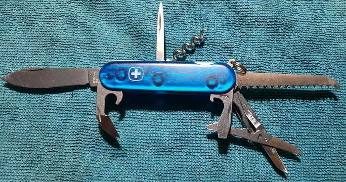 Swiss Army Knife .Wenger - Forrester Blue translucent scales Discontiued