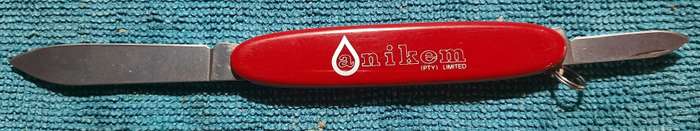 Swiss Army knife  Excelsior   Victorinox Red scales Anikem Logo on scales vg condition