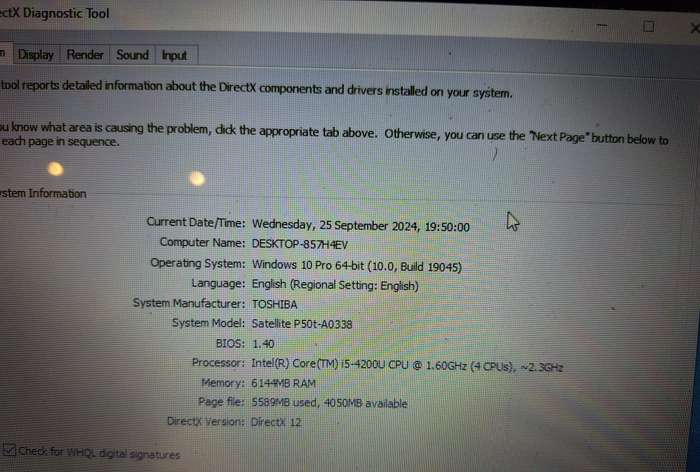 Toshiba P50T Touchscreen Laptop - 15-inch, i5, 6GB RAM, 240GB SSD